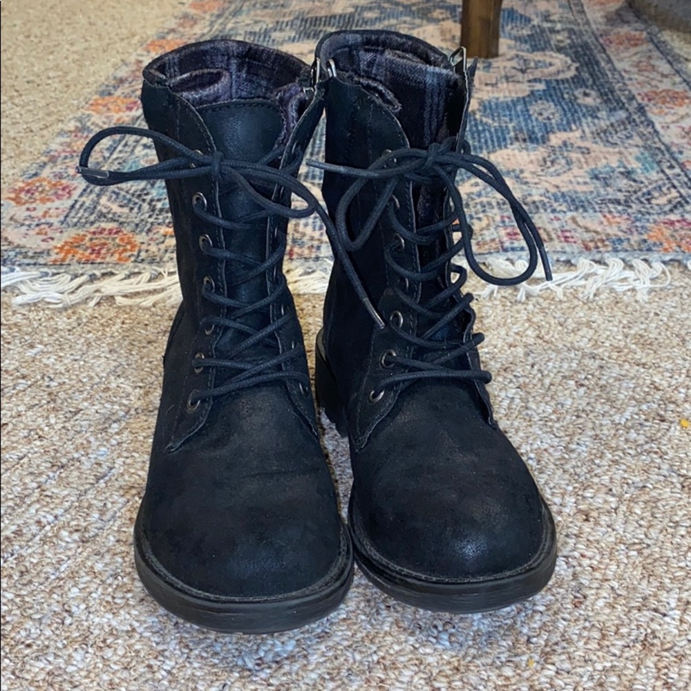 Black combat style boots